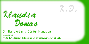 klaudia domos business card