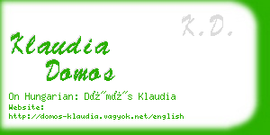 klaudia domos business card